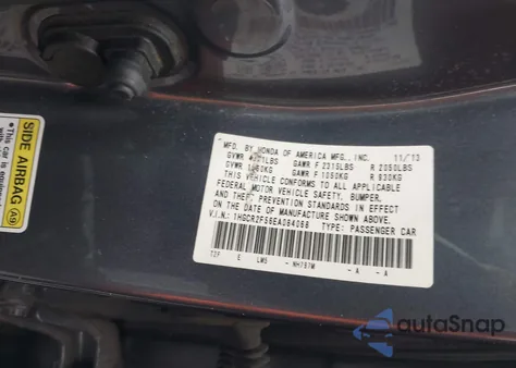2014 Honda Accord Sport from USA, damaged, VIN 1HGCR2F56EA084068